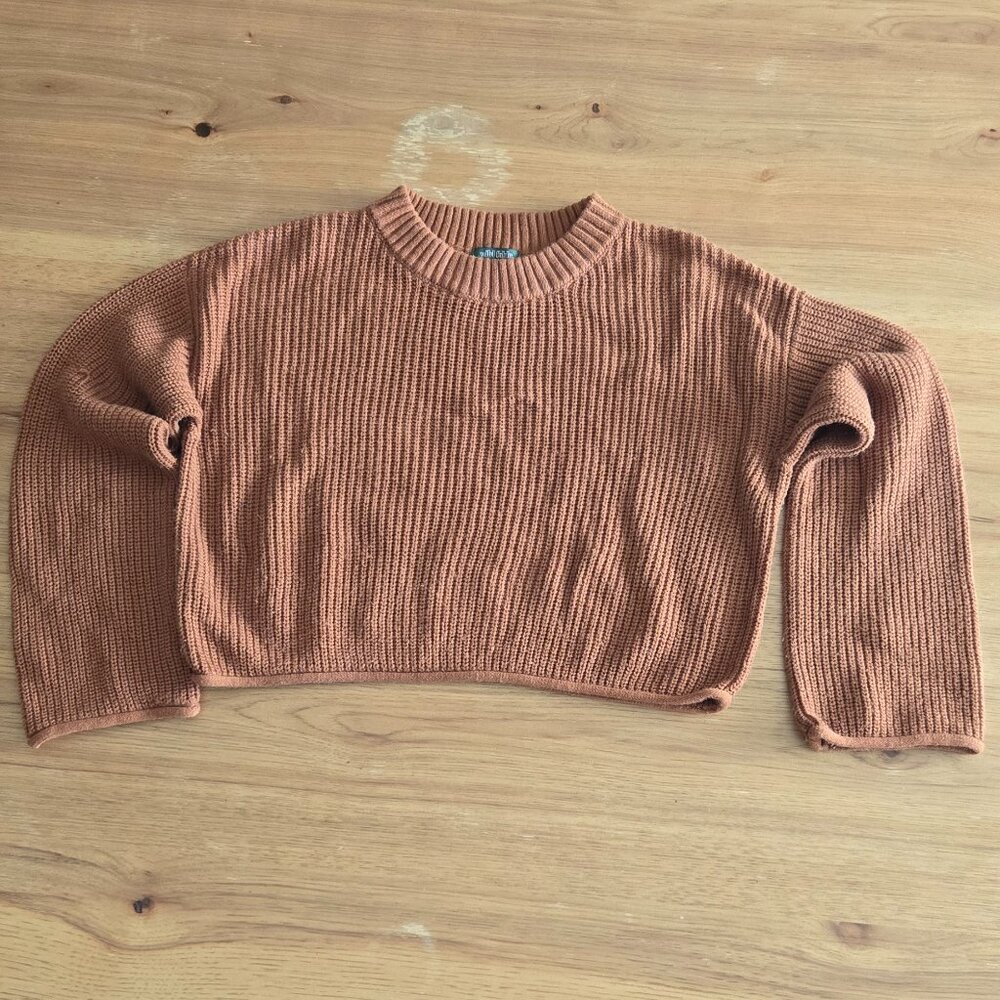 Wild Fable Chunky Knit Cropped Sweater | Size M | Rust Orange Relaxed